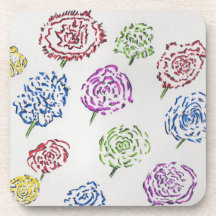 Dessous de verre en plastique rigide Fleur Art
