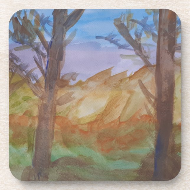 Dessous de verre en plastique Sunset Trees (Devant)