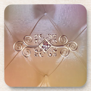 Dessous de verre en satin de Pintuck et en diamant