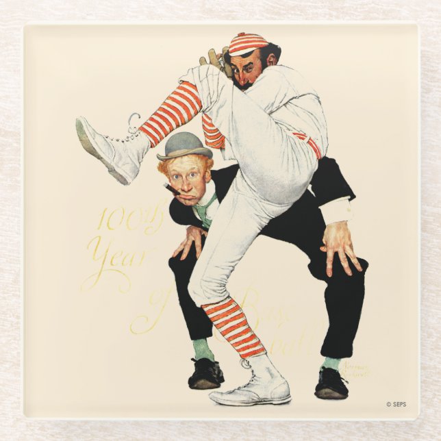 Dessous-de-verre En Verre 100e anniversaire du baseball (Devant)