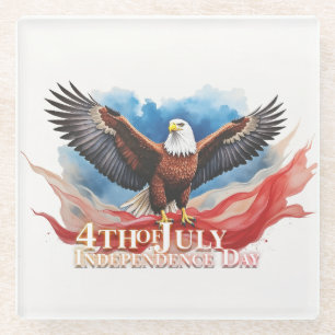 Dessous-de-verre En Verre 4 juillet Aigle - Art Patriotique