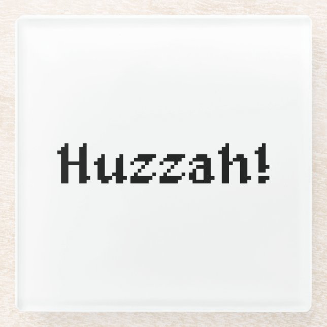 Dessous-de-verre En Verre 8 Bits Huzzah ! (Devant)