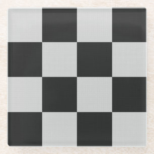 Dessous-de-verre En Verre À damiers Carrés noirs et blancs ou COULEUR PERS