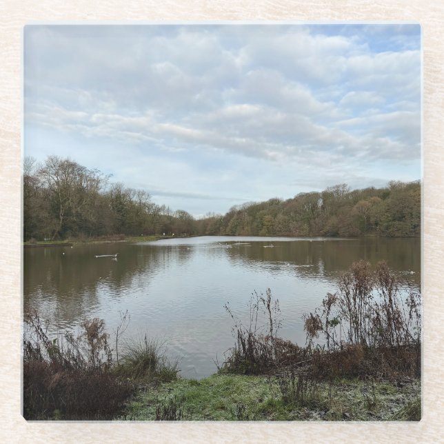 Dessous-de-verre En Verre A peacful lake.. (Devant)