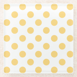 Dessous-de-verre En Verre À petits pois jaune