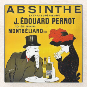 Dessous-de-verre En Verre Absinthe Leonetto Cappiello Publicité Vintage