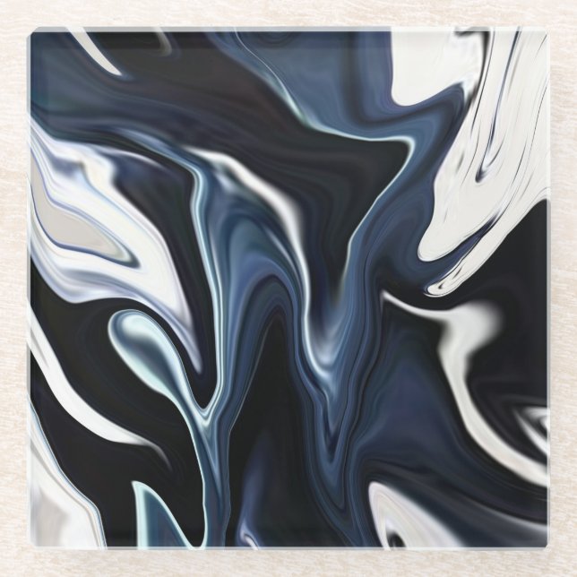 Dessous-de-verre En Verre Abstract elegant fluide marble liquide (Devant)