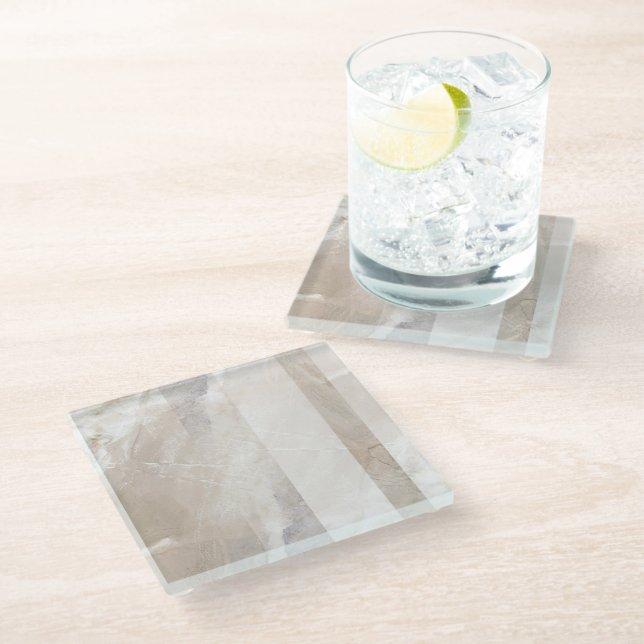 Dessous-de-verre En Verre Abstrait géométrique neutre souple (Incliné)