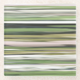 Dessous-de-verre En Verre Abstrait n° 2 : Flou vert olive