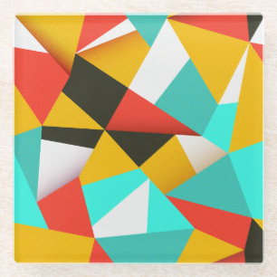 Dessous-de-verre En Verre Abstrait rétro : Mélange coloré.