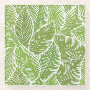 Dessous-de-verre En Verre Abstrait vert fleuri, arrière - plan sans soudure.