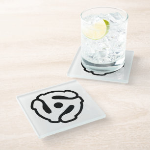 Dessous-de-verre En Verre Adaptateur vinyle de 7 pouces 45 tr/min insérez l'