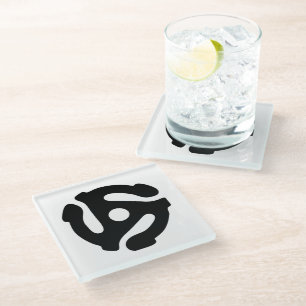 Dessous-de-verre En Verre Adaptateur vinyle de 7 pouces 45 tr/min insérez l'