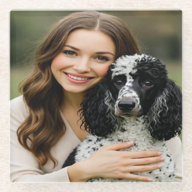 Dessous-de-verre En Verre Add Poddle Photo Personalize Customize (Devant)
