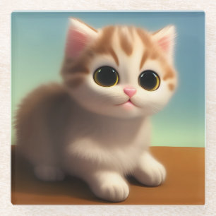 Dessous-de-verre En Verre Adorable Kitten