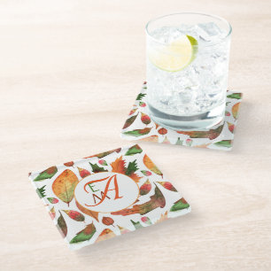 Dessous-de-verre En Verre Affaire Orange Green Decor