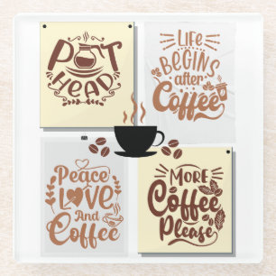 Dessous-de-verre En Verre Affiches de café