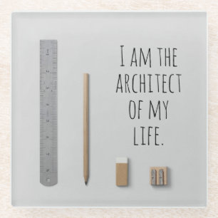Dessous-de-verre En Verre Affirmation Je suis l'architecte de ma vie
