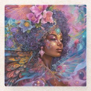 Dessous-de-verre En Verre African American Black Goddess Queen Imaginaire Ar