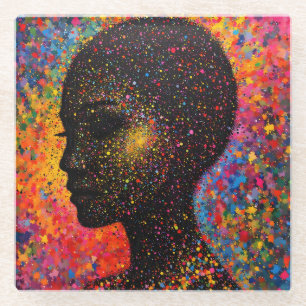 Dessous-de-verre En Verre Afro Nebula Whisper – Célébration de l'Histoire de