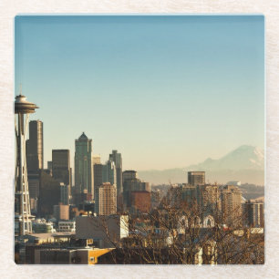 Dessous-de-verre En Verre Aiguille du centre d'horizon et d'espace de