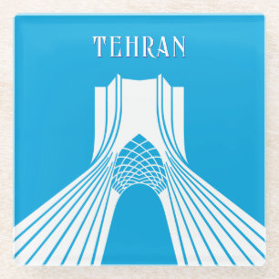 Dessous-de-verre En Verre Aimant moderne de tour Azadi personnalisable