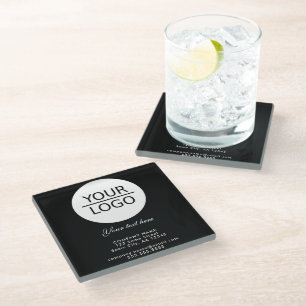 Dessous-de-verre En Verre Ajoutez votre logo avec promotion de texte personn