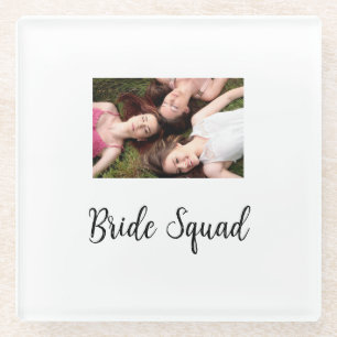 Dessous-de-verre En Verre Ajoutez votre nom photo bridesmaid squad marié par