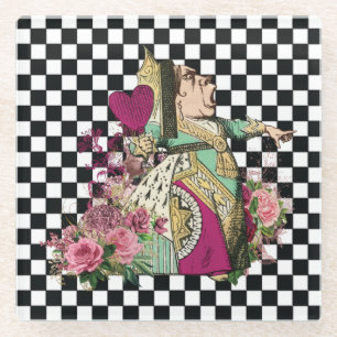 Dessous-de-verre En Verre Alice au pays des merveilles Reine