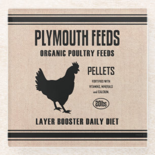 DESSOUS-DE-VERRE EN VERRE ALIMENTS PLYMOUTH