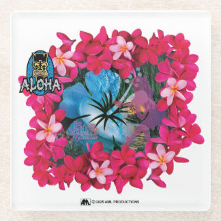 DESSOUS-DE-VERRE EN VERRE ALOHA 3 6