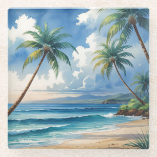 Dessous-de-verre En Verre Aloha Voyage Hawaïen De Style vintage De Hawaii