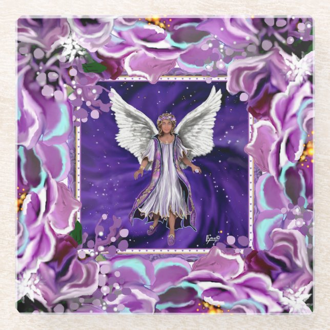 Dessous-de-verre En Verre Âme violette (Devant)