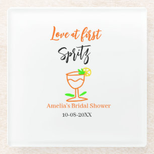 Dessous-de-verre En Verre Amour au premier spritz orange noir enterrement de