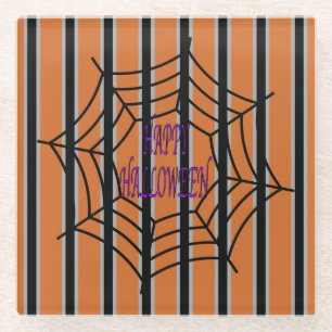 Dessous-de-verre En Verre Amusement et fantaisie Halloween Spider Webs