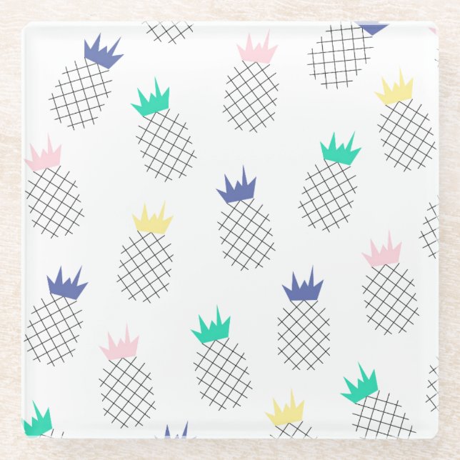 Dessous-de-verre En Verre Ananas abstraits 2 (Devant)