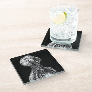 Dessous-de-verre En Verre Anatomie Médicale vintage