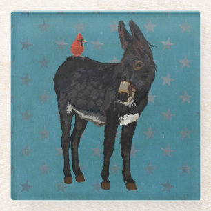 DESSOUS-DE-VERRE EN VERRE ÂNE D'INDIGO ET DESSOUS DE VERRE EN VERRE