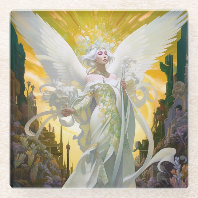 Dessous-de-verre En Verre Angel Imaginaire Art (Devant)
