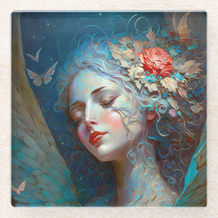 Dessous-de-verre En Verre Angel Wings Imaginaire Art Dessous de verre en ver
