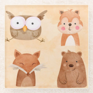 Dessous-de-verre En Verre Animaux Mignons