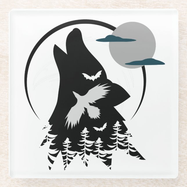 Dessous-de-verre En Verre Appel de wild.w (Devant)