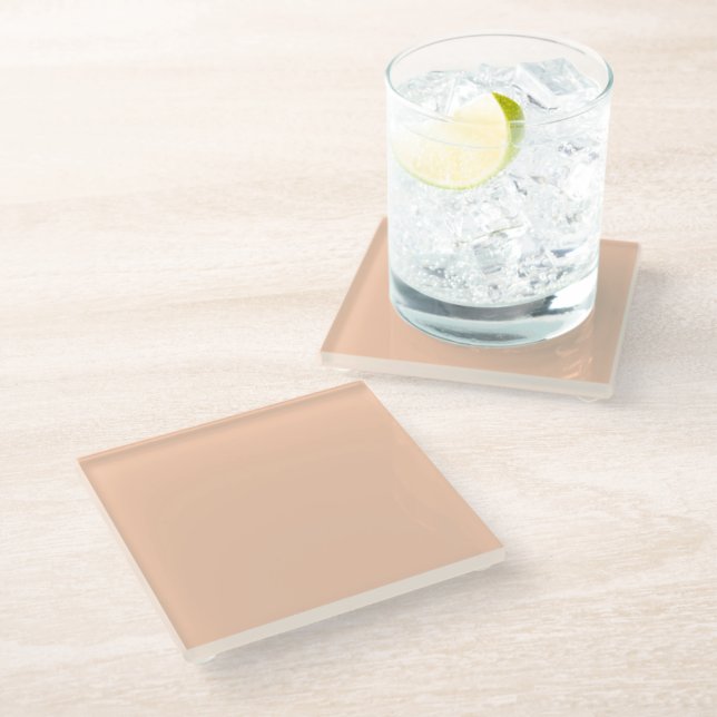 Dessous-de-verre En Verre Apricot (couleur solide) (Incliné)