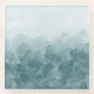 Dessous-de-verre En Verre Aquarelle bleue turquoise tropicale