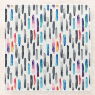 Dessous-de-verre En Verre Aquarelle brosse, coloré et transparent