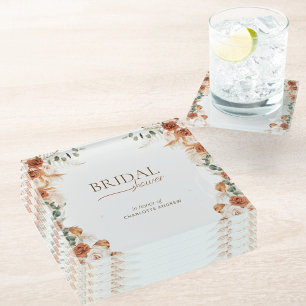 Dessous-de-verre En Verre Aquarelle minimaliste Boho Chic Fête des mariées