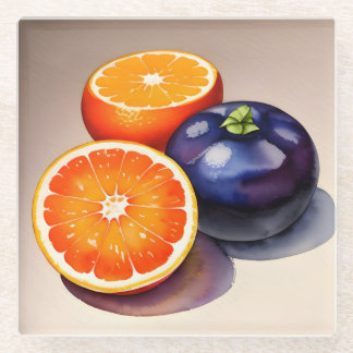Dessous-de-verre En Verre Aquarelle orange