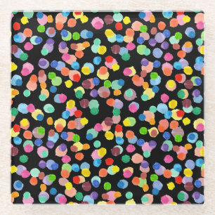 Dessous-de-verre En Verre Aquarelle Polka Dot, Arrière - plan de Pâques.