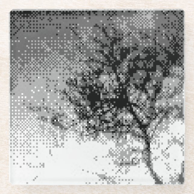 Dessous-de-verre En Verre arborescence des images pixel (Devant)