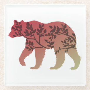 Dessous-de-verre En Verre Arbre à ours